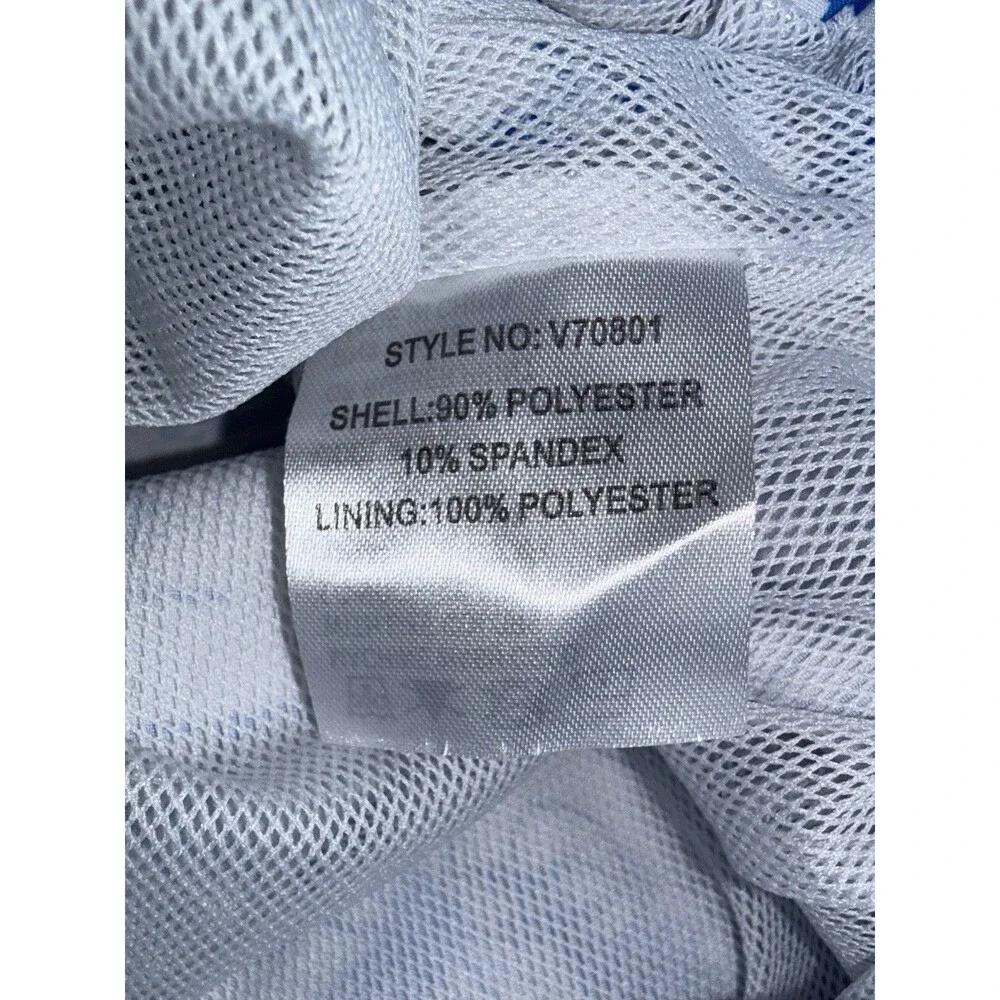 Vintage Summer Men’s Size Medium Swim Trunks Pockets Liner White/Blue Graphic